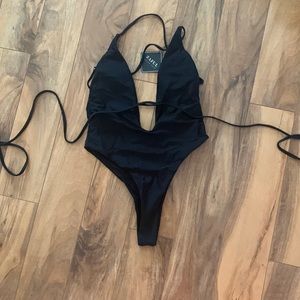 Black one piece swimsuit